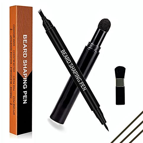 Povanjer Bartfüller für Herren,Herren Wasserfestes, schweißfestes, langlebiges Bartstift-Set - Wasserdichter, langlebiger Gesichtshaar-Füllstift sorgt für EIN natürliches Aussehen