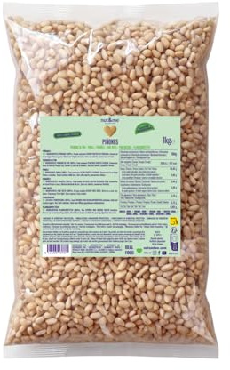 Piñones naturales 1 kg nut&me | Piñon de pino | Sin cáscara | Ideal para pesto | Keto | Sin gluten | Vegano y vegetariano | Fuente de fibra | Bajo contenido en azúcar |