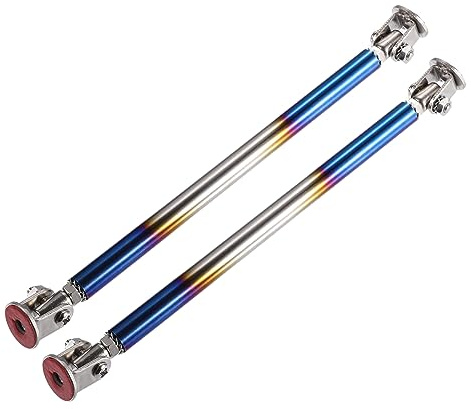 X AUTOHAUX Car Front Bumper Lip Splitter Tie Support Bars Pack of 2 | 3-5 75mm, Strut Rod, Gold Tone