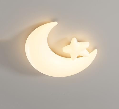 Modern LED Astronauten Kinderzimmerlamp, Dimmbar Mond und Sterne Deckenleuchte für Kinder, Kinderzimmer Deckenlampe mit Fernbedienung, PE Lampenschirm, Ø45cm, 40W für Junge Mädchen Schlafzimmer (B)