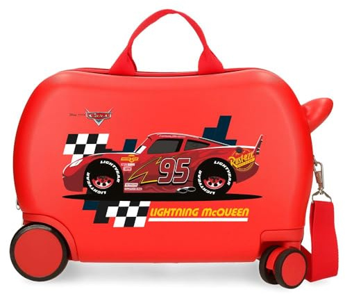 Joumma Disney Cars Lightning McQueen Barnväska Röd 45 x 31 x 20 cm Hård ABS 24,6 L 1,8 kg 2 Hjul Bagage Hand, Röd röd, barnresväska