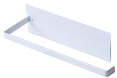 Carbon Steel Paper Towel Holder - Wall Mounted Self Adhesive Roll Rack for Kitchen, Bathroom, Under Cabinet (White)