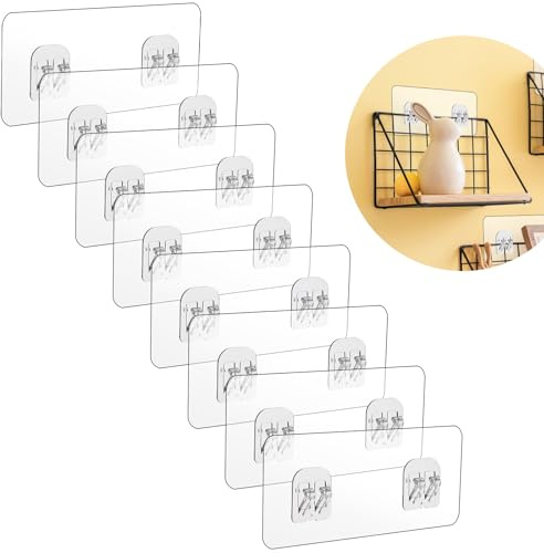 Cobee 8 Stück Klebehaken Transparent für Duschablagen, Shower Caddy Adhesive Hooks Replacement Spurloser Selbstklebender Klebehaken für Badezimmer Duschablage Caddy Duschkörbe | Shower Caddy Adhesive Hooks Replacement Spurloser Selbstklebender Klebehaken für Badezimmer Duschablage