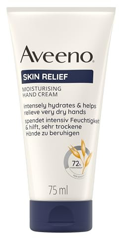 Aveeno Skin Relief Handcreme parfümfreie Handpflege mit beruhigendem 3-fachem Haferkomplex für sehr trockene, empfindliche Haut, 75ml