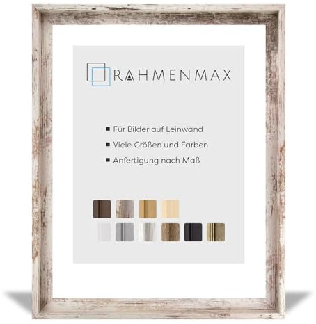 RahmenMax MDF-Leerrahmen ASTURIEN speziell für Leinwandbilder BZW. Keilrahmenbilder im Format 60 x 80 cm. Schattenfugenrahmen in der Farbe: Beige Vintage. 10 Farben zur Auswahl