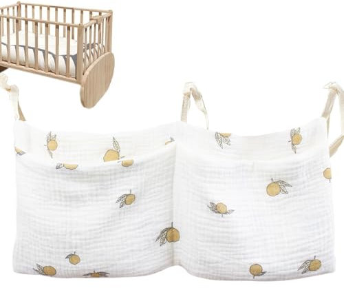 Weppduk Wiegen-Organizer für Babybett, Still-Organizer-Tasche | Multifunktionaler Windel-Organizer für Babybett mit doppelten Taschen - Babybett-Zubehör, Hänge-Organizer für Babybett