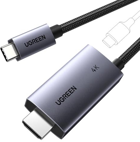 UGREEN Cavo USB C a HDMI 100W PD Caricabatterie 4K60Hz 1440P144Hz 1080P240Hz/120Hz Tipo C Thunderbolt 3/4/5 HDR Adattatore Compatibile con MacBook iMac Mac Mini iPad Pro Air iPhone16 15 Galaxy S24(2M)
