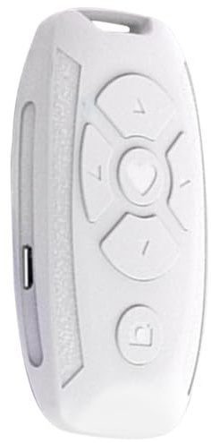 TINEASUR Télécommande sans Fil pour Téléphone et Liseuse, Contrôle des Pages et Déclencheur Photo, Plastique Blanc, Faible Consommation, Câble USB