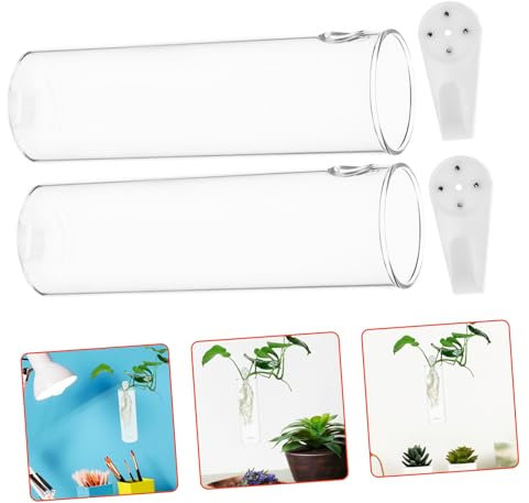CIMAXIC 2stücke Wandmontierte Glasvase Für Hydroponische Pflanzen Transparente Wandblumenhalter Mit Minimalistischer Für Dekoration Wohnräumen Küche Und Büro