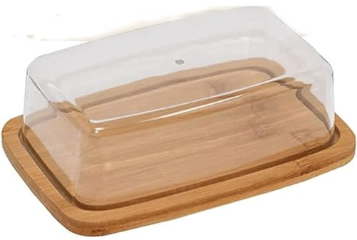 GLETSF Mantequera Rectangular con Tapa De Vidrio Transparente Recipiente para Guardar Mantequilla Vajilla De Cocina Caja Grande para Guardar Queso