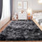 Chicnix Teppich Schlafzimmer 140x200 cm Flauschig, Hochflor Teppich Wohnzimmer Batik Dunkelgrau, Weiche Plüsch rutschfest Shaggy Langflorteppich für Kinderzimmer Heim Dekor