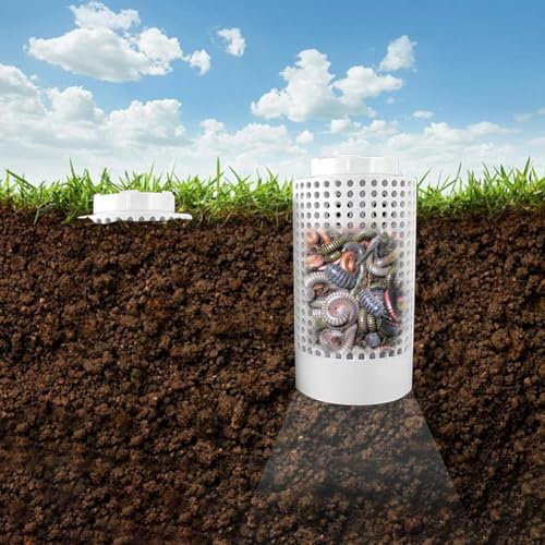BBASILIYSD Inground Worm Farm Composter,Underground Worm Farm,Outdoor In-Ground Worm Compost Bin,Plastic Garden Worm Farm Outdoor,for Garden,Vegetable Patch,Backyard,Greenhouse with Holes and lid