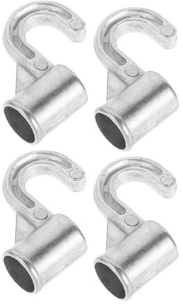 Veemoon 4pcs Aluminum Alloy Wardrobe Rod Holder Hooks 16mm Closet Rod Bracket Pan Hooks for Clothes Hanging Kitchen Cabinet Accessories