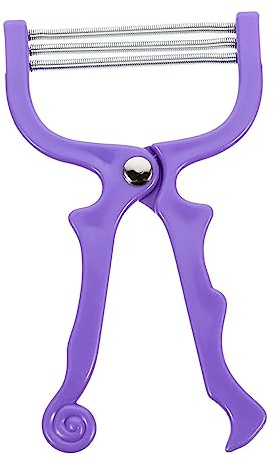 Manueller Gesichtshaarentferner in Violett aus Edelstahl und Abs | Federmechanismus, Entfernt Überschüssige Haare Schnell, Glatte Pflege, Kompaktes Tool Zufällige Farbe