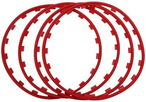 4 Stück Radkantenschutzring für KIA Sportage/Stonic/XCeed,Felgen Felgenschutz mit Anti-Kratz und Bordsteinschutz Auto-Zierleisten Set,E/Red-19 inches