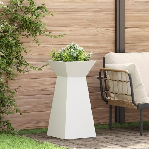 HaoChrymec Support pour Plantes with Plastique Durable, Design Conique, Support Plantes Intérieur,Supports de Pots de Fleurs, Étagère Chambre, Blanc, 35 x 35 x 73 cm