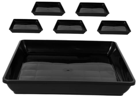 Toyvian 6pièces Soucoupes Carrées Plastique pour Pots De Fleurs Bac Égouttage pour Plantes Jardinières Intérieures Et Extérieures