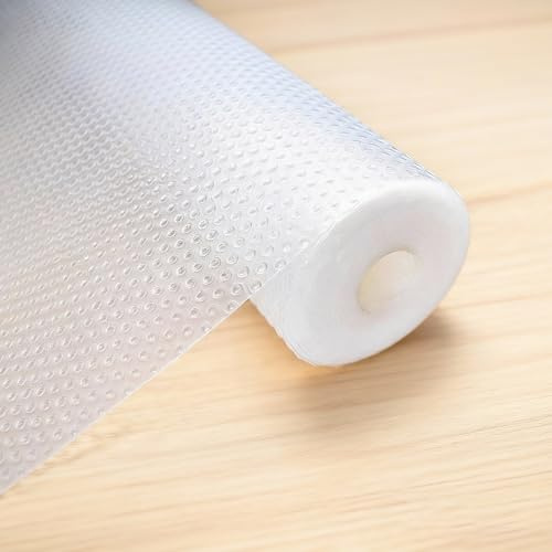 Schubladenmatte 45x500cm Eva Antirutschmatte Schubladen Matte | Zuschneidbar Kühlschrankmatten für Schubladen Regale Schrank Kühlschrank(Transparent)