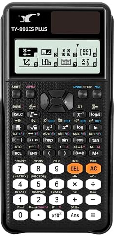 Calculatrice Scientifique TY-991EX Plus 552 Fonctions, 4 Lignes Affichage Naturel,10 + 2 Chiffres, Calculatrice Solaire et Batterie, pour College,Lycee,Universit,Bureau Examens