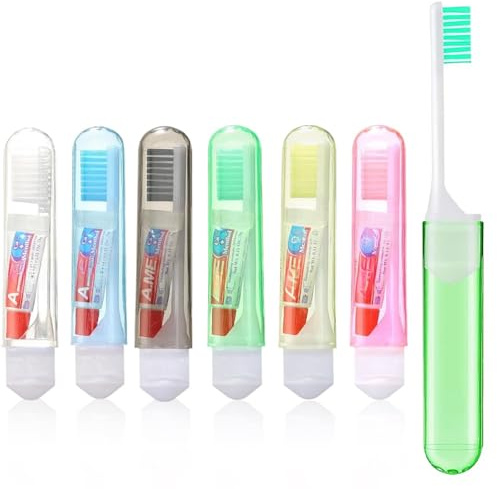 Cepillos de Dientes de Viaje,6PCS Dientes Plegables Portátiles Suaves y Pequeños Cepillos de Diente Reciclable Cuidado Bucal Portátil Para Niños Y Adultos para Viaje Camping Senderismo