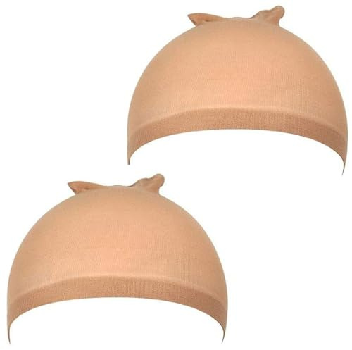 NONGYU Atmungsaktive, dehnbare Nylon-Toupet-Kappen, rutschfestes Design für den Tag, 2 Stück, Haarnetz-Zubehör, Make-up-freundlicher Toupeteinsatz, farbe, One size
