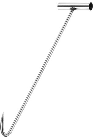 PATIKIL Manhole Hook 15.4 Inch, 304 Stainless Steel T-Shaped Lid Manhole Cover Lifter with Pointed Tip for Lifting Pulling Storm Drain Cover