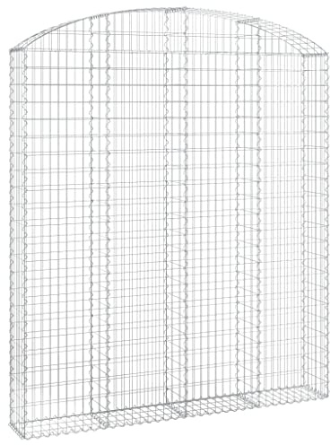 Nqyjm Recinzione in Maglia da Giardino Cesto di gabbioni Arcuato 200x30x220/240 cm Ferro Zincato, Gabbie per Pietre per Terrazza Esterna Prato Decorativo Modello 1