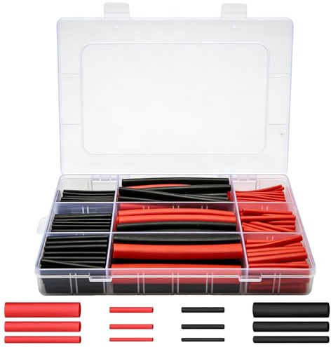 270 Piezas Tubo Termoretractil para Cables 3:1 de Doble Pared con Adhesivo, Funda Termoretractil Impermeable, Termorretráctiles para Cables, Impermeable Tubos Industriales Aislantes Eléctrico Cable