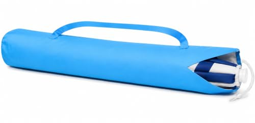 Terryshop74 Sac porte-parasol de plage 120 x 18 cm - Housse en polyester avec bandoulière - Porte-parasol universel pour mer, camping et jardin - Bleu clair