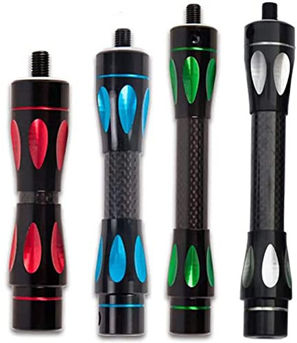 MILAEM Bogenschießen Bogen Stabilisator Rod Balance Bar 4 '' 5 '' 6 '' Carbonfaser Verlängerung Bogen Stabilisator für Recurve Compoundbogen (rot, 5'')