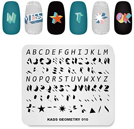 Alexnailart Nagel Bild stempel Schablone 3D Geometrie Alphabet Stempeln Teller Maniküre Druck Werkzeug