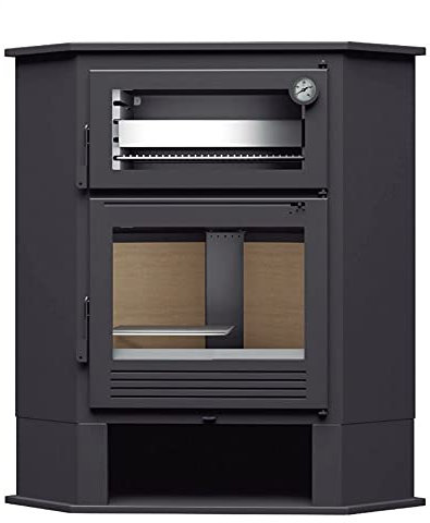 FM ESTUFA DE LEÑA RINCON CON HORNO MODELO CH-8 R GRIS ANTRACITA