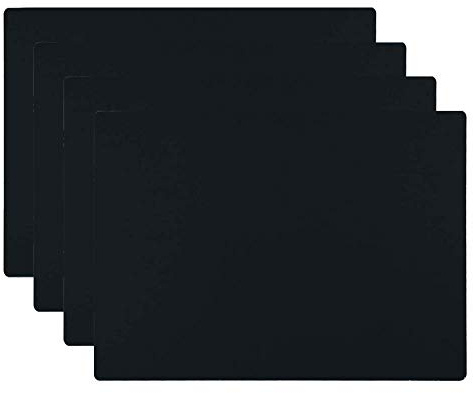 HomeDo Große Abwaschbar Silikonmatte,Silikon Unterlage,Rutschfeste Antihafte Backmatte,Teigmatte Küchenmatte,Tischset,Platzset,Antirutschmatte (Schwarz, 30x40cm-4Stück)