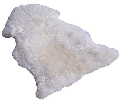 Naturasan Lammfell/Schaffell ökologisch gegerbt, Weiß (120-130 cm mit Nähten)