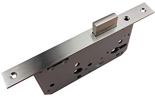 Serratura per porta a serratura, 2 misure, per porte scorrevoli, 55 mm/60 mm, adatta per porte esterne, colore: argento
