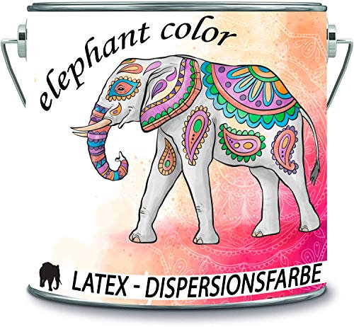 elephant color Latex Dispersionsfarbe diffusionsfähig Innenwandfarbe MATT in vielen einzigartigen Farben (2 l, Taupe)