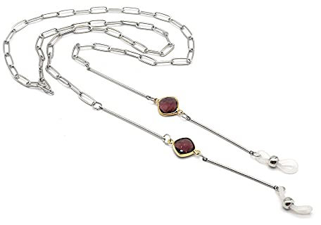 YUNHOME Sonnenbrillenkette Brillenkette Brillenband Brillenschnur Brille Kette Retro Barock K Gold Kristall Gläser Kette Persönlichkeit Hängende Hals Weibliche Tintenspiegel Dekorative Kette-Lila