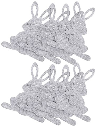 ABOOFAN Ostern Bestecktasche Besteckhalter Hasen Besteckbeutel Filz Besteckhülle Gabel Messer Geschirr Tasche Beutel Ostern Frühling Hochzeit Tischdeko 8 Stücke