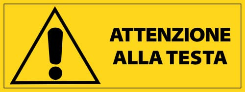 TLDSHOP® - Warnaufkleber - Maße: 330 x 125 mm - Achtung (Kopf)
