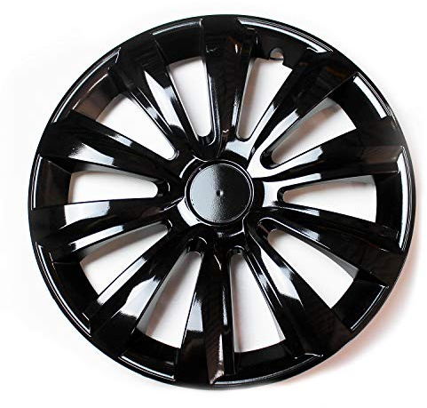 Set 4 Copricerchi 16 Pollici Borchie Nero Coprimozzo Modello DELTAB