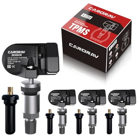 Pre-programmed TPMS Sensor Tire Pressure Monitoring System Sensor Compatible for Ford Lincoln Models, F150, F250,F350, Mustang, Focus, Flex, Fiesta, Fusion, Ranger, Transit, MKC, MKZ, 4-Pack, 315MHZ