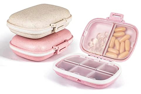 FINEASY 2 Stück Tablettenbox Klein Medikamentenbox 8 Fächer, Tragbare Pillenbox Pillen Organizer,pillendose klein für unterwegs für Reise täglichen Gebrauch