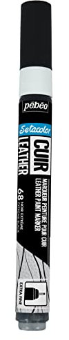 PEBEO - läder - akrylmarkör för läder och konstläder - Setacolor anpassad väska, sko, sneaker - motståndskraft repor, veck, friktion - matt/satinfinish - extrem svart