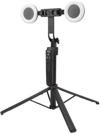Stabilizzatore per Tracciamento Automatico del Viso per Smartphone con 2 Luci di Riempimento, Treppiede per Supporto Fotocamera per Telefono Corpo e Viso con Telecomando,