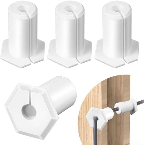 Saillong 4 PCS Cable Routing Grommet Kit Compatible with Starlink Ethernet Cable Rubber Grommet Kits for 3/4 Inch Wall Hole Feed Through Bushing Compatible with Starlink Wall Router Adapter(White)