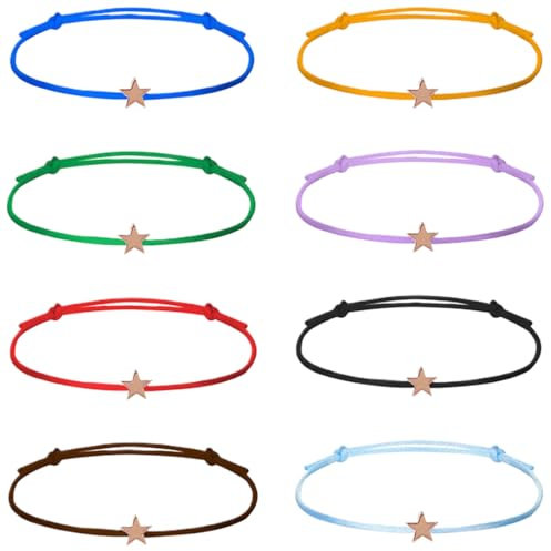 OPVYAEU 8 Pièces Bracelet meilleure amie, Bracelet femme, Bracelet d'amitié étoile, Bracelets corde étoile, Pour les bons amis, Enfants