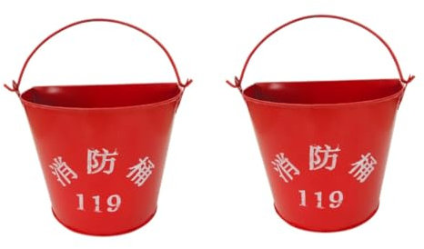WHAMVOX 2pezzi Secchiello Antincendio Spesso Contenitore Per Sabbia Semi-circolare Per Uso Domestico e Facile Da Pulire Attrezzatura Pratica Per Emergenze e Caminetti