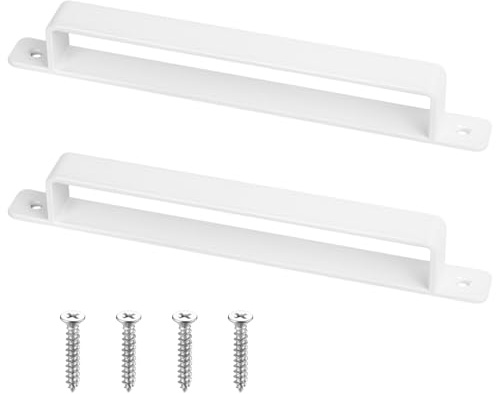 SiGuLiKeJi 2 maniglie per porte bianche, in ghisa, maniglia, colore bianco vintage, scorrevoli, per esterni e interni, armadi, pesanti, 286 mm