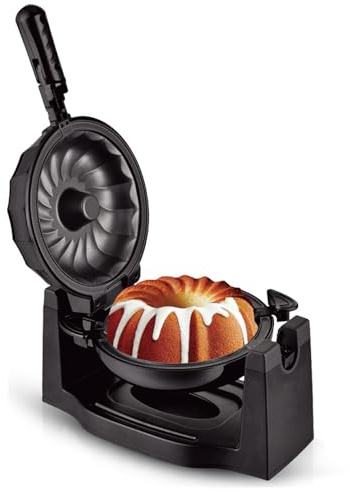 Mini Macchina per Torte per Uso Domestico, Macchina per Il Pane Ribaltabile Multifunzionale con Riscaldamento su Due Lati da 1800 W con Piedini Antiscivolo e Piastra di Superficie Antiaderente