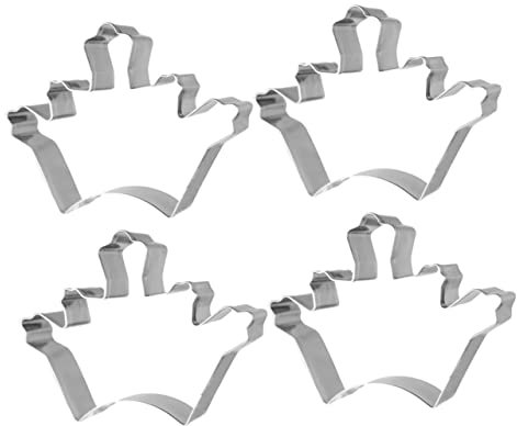 OKUMEYR 4stücke Teilige Kronen Ausstechformen Aus Rostfreiem Edelstahl Kreatives Backzubehör Zum Plätzchen Kuchenbacken Lebensmittelechte Antihaftbeschichtete Keks Obst Cutter Leicht Zu Re